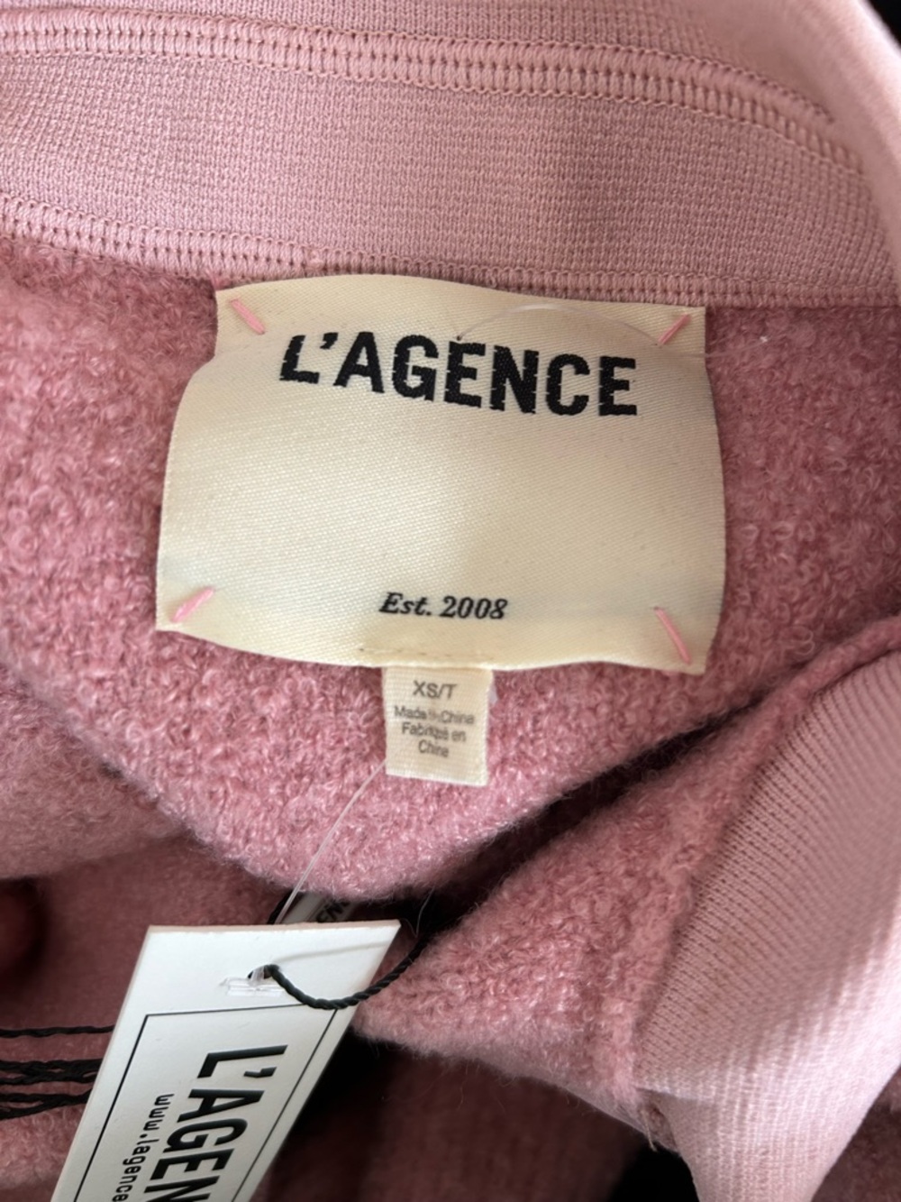 L'AGENCE Poetry Rose Mauve Pink Textured Bouclé Collar Cardigan Size XS - Picture 5 of 5